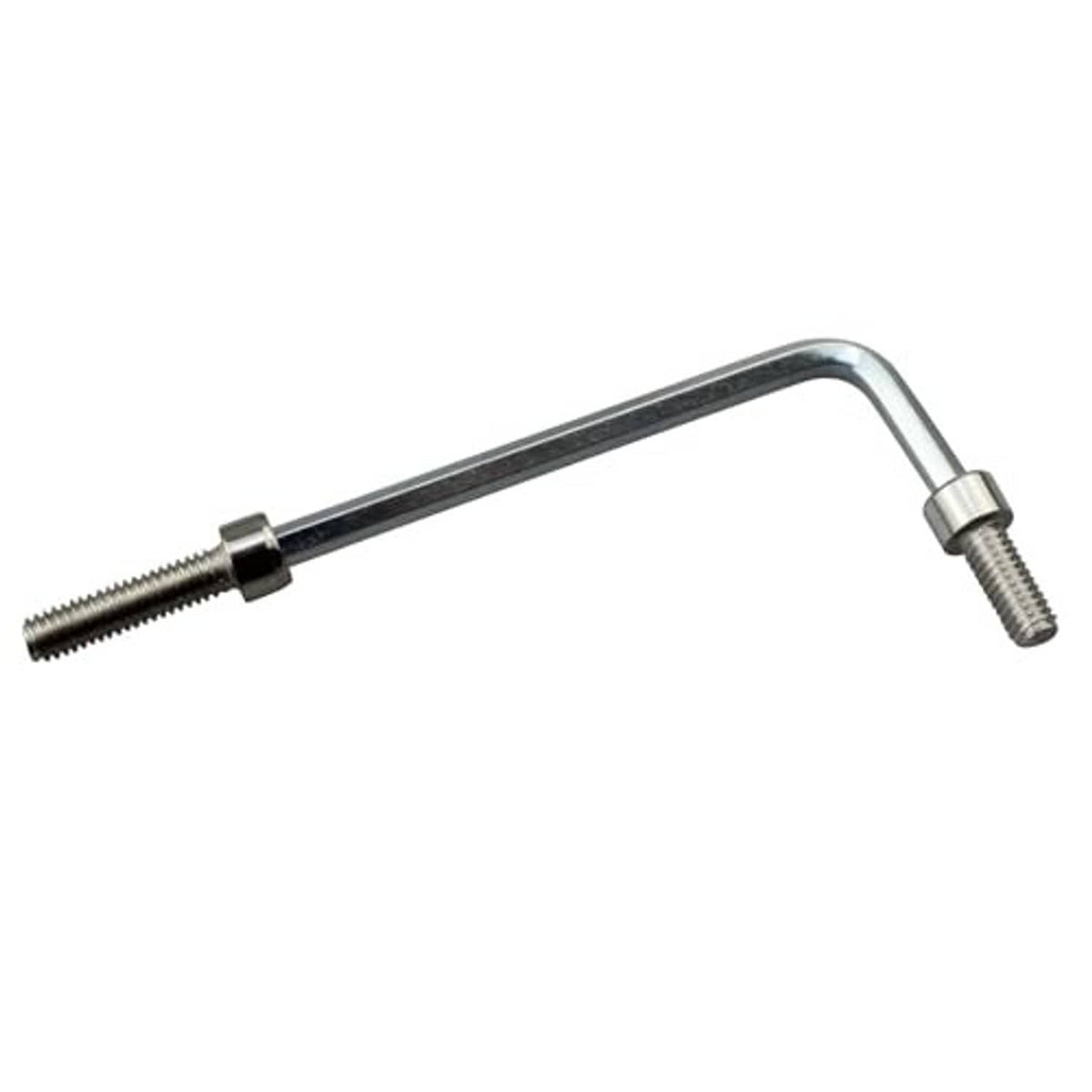 Chrome L-shaped throttle lever arm with two mounting screws