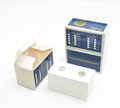 Coin flips storage box set with white cardboard holders and two oval coin openings