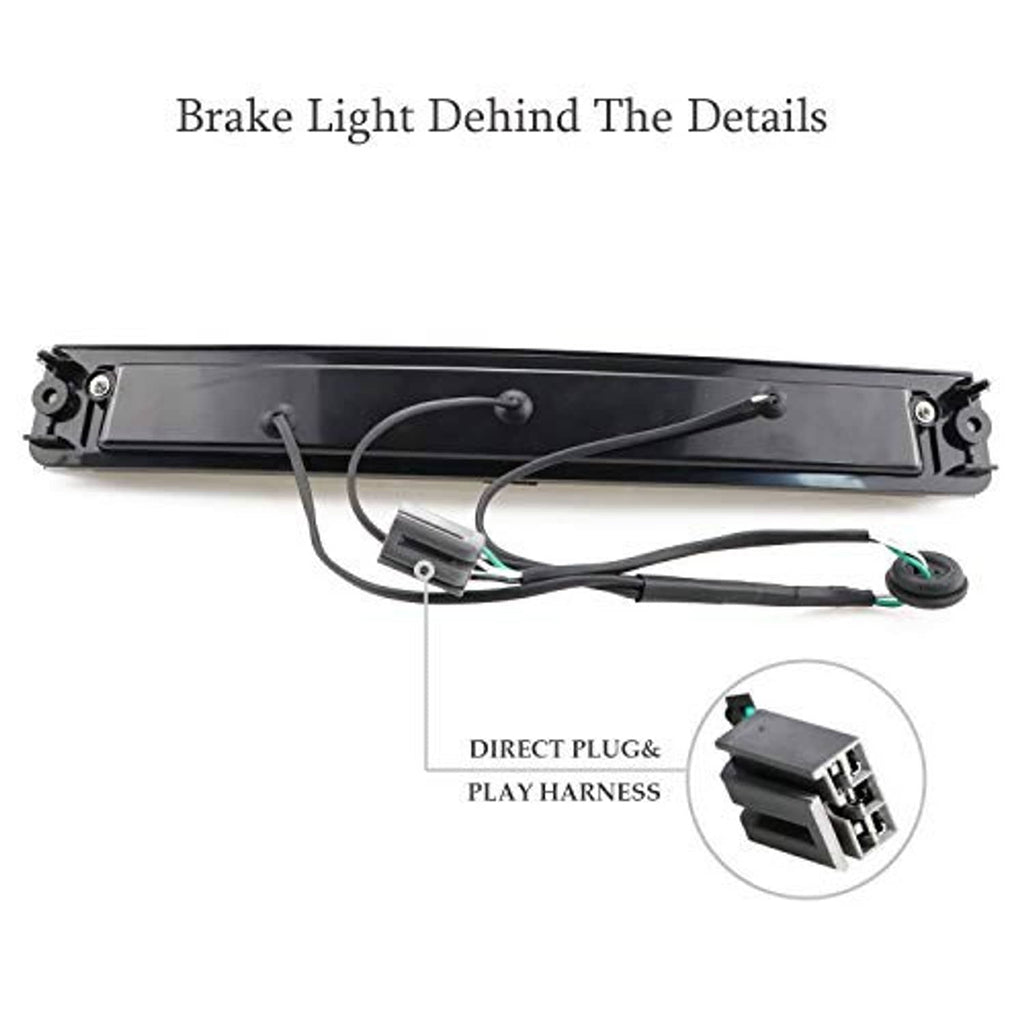 Back view of LED light bar with wiring harness and direct plug connection