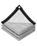 Reflective aluminum shade cloth sheets, silver mesh with black border and corner grommet