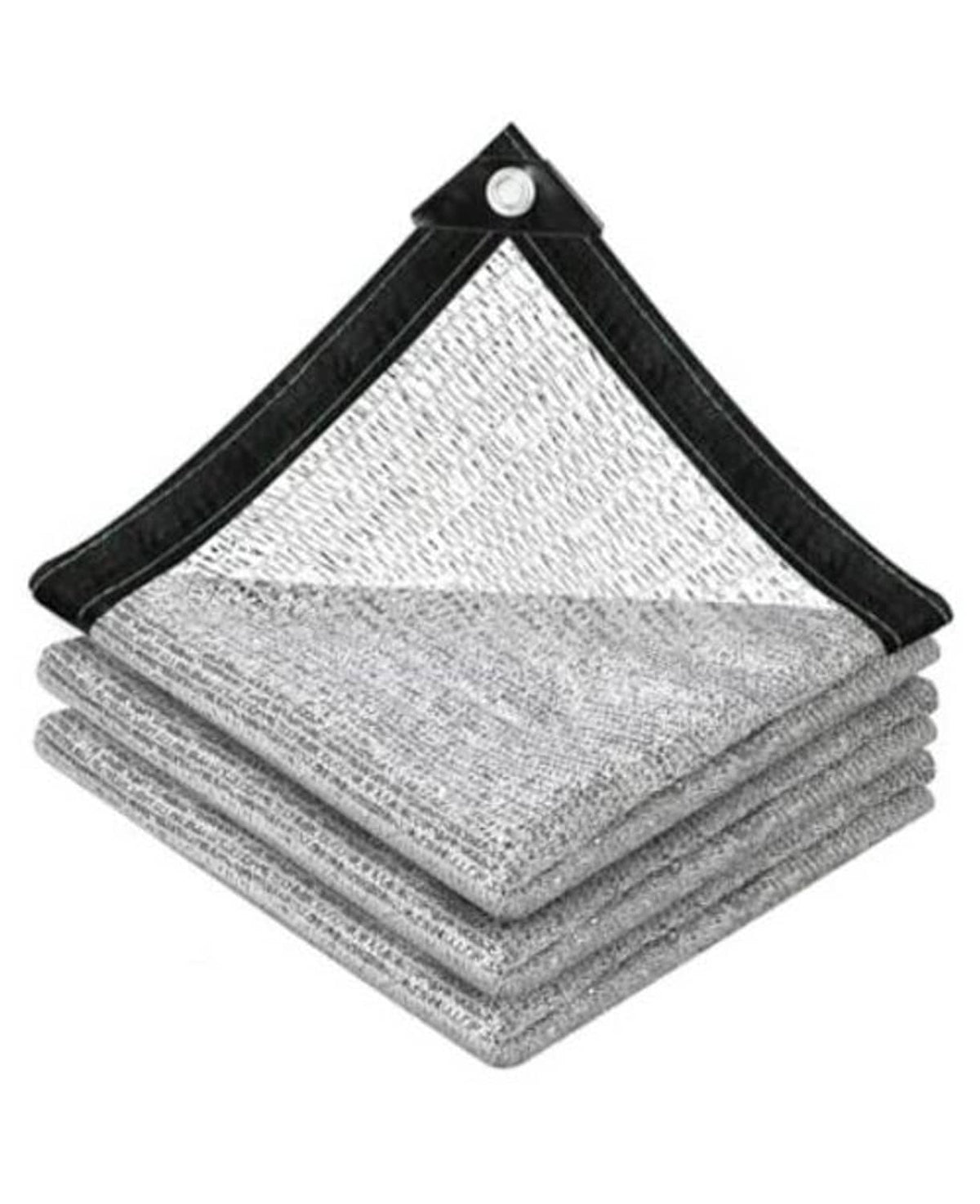 Reflective aluminum shade cloth sheets, silver mesh with black border and corner grommet