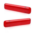 Red rear door reflector light cover trim panel, left and right pieces, glossy plastic