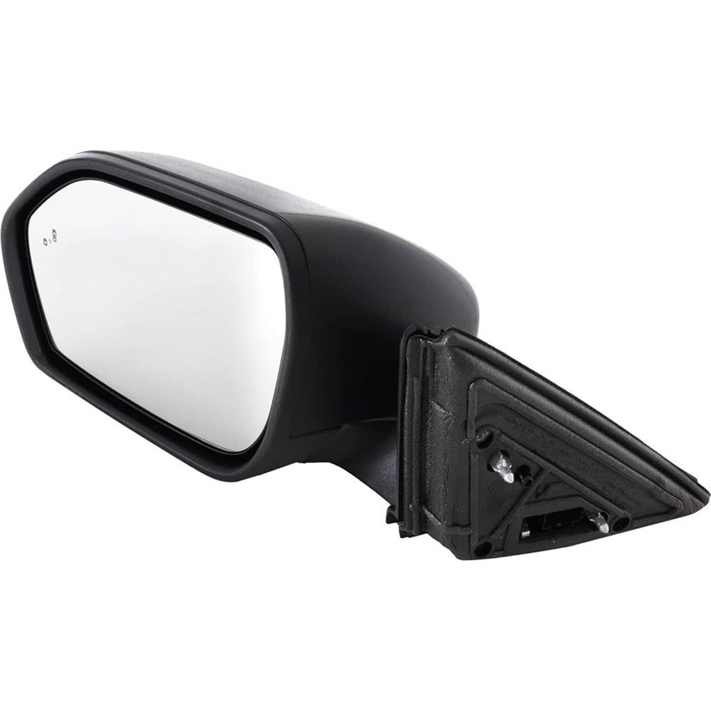 Black power folding side mirror with mounting bracket and reflector panel
