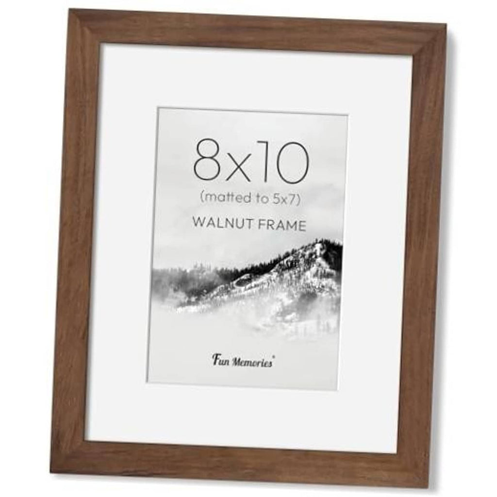 Walnut picture frame with off-white mat for 8x10 print, matted to 5x7.