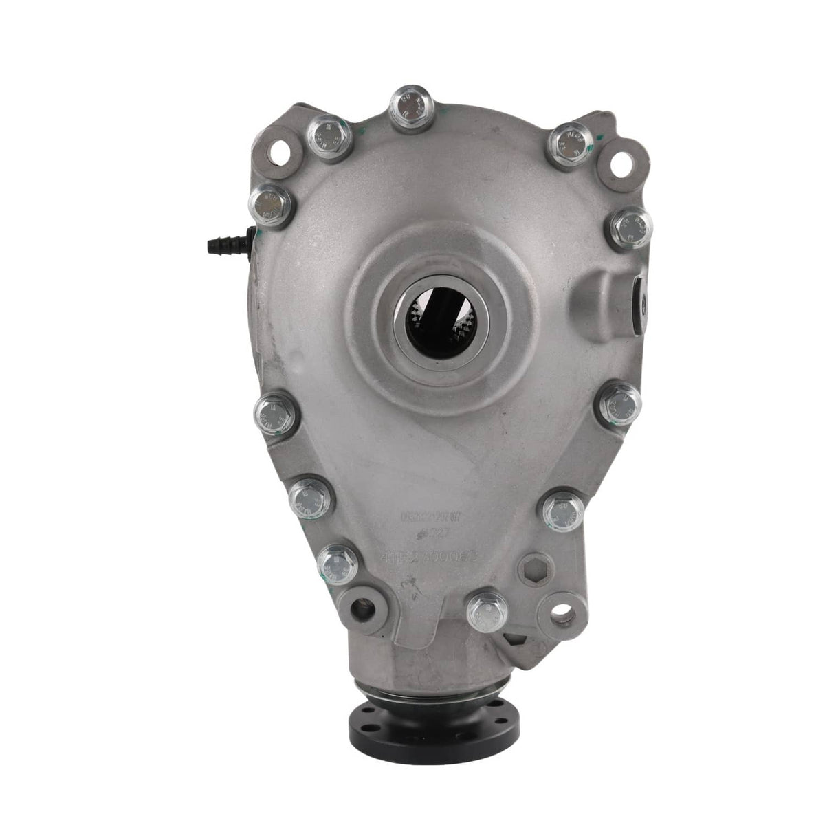 Front axle differential carrier with circular front seal opening and bolt-ring housing