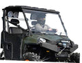Clear full windshield panel for UTV with black frame and mounting brackets