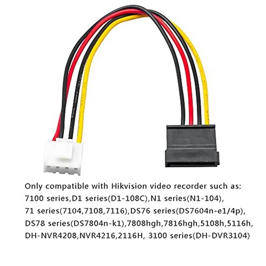 SATA power adapter cable with black SATA female and white 4-pin header connector