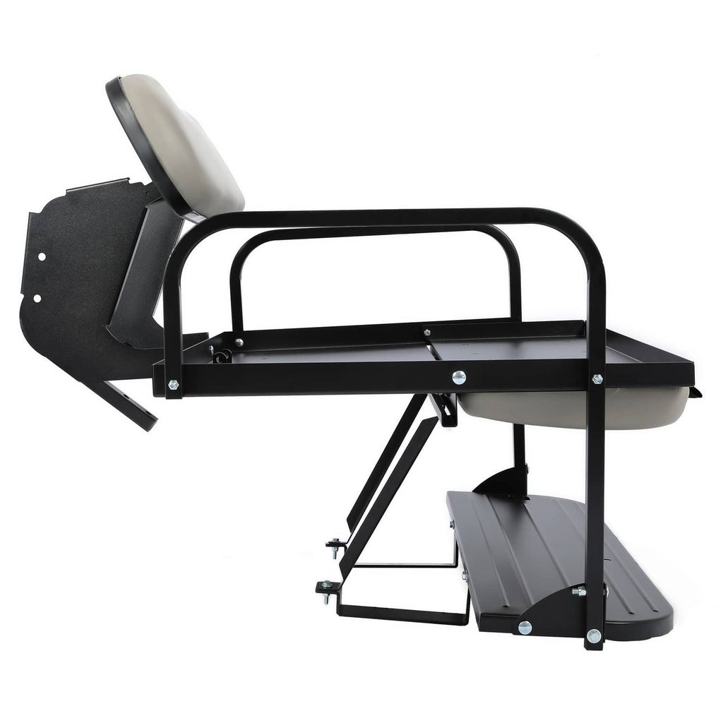 Gray rear flip seat kit with black frame, backrest, and gray foot platform