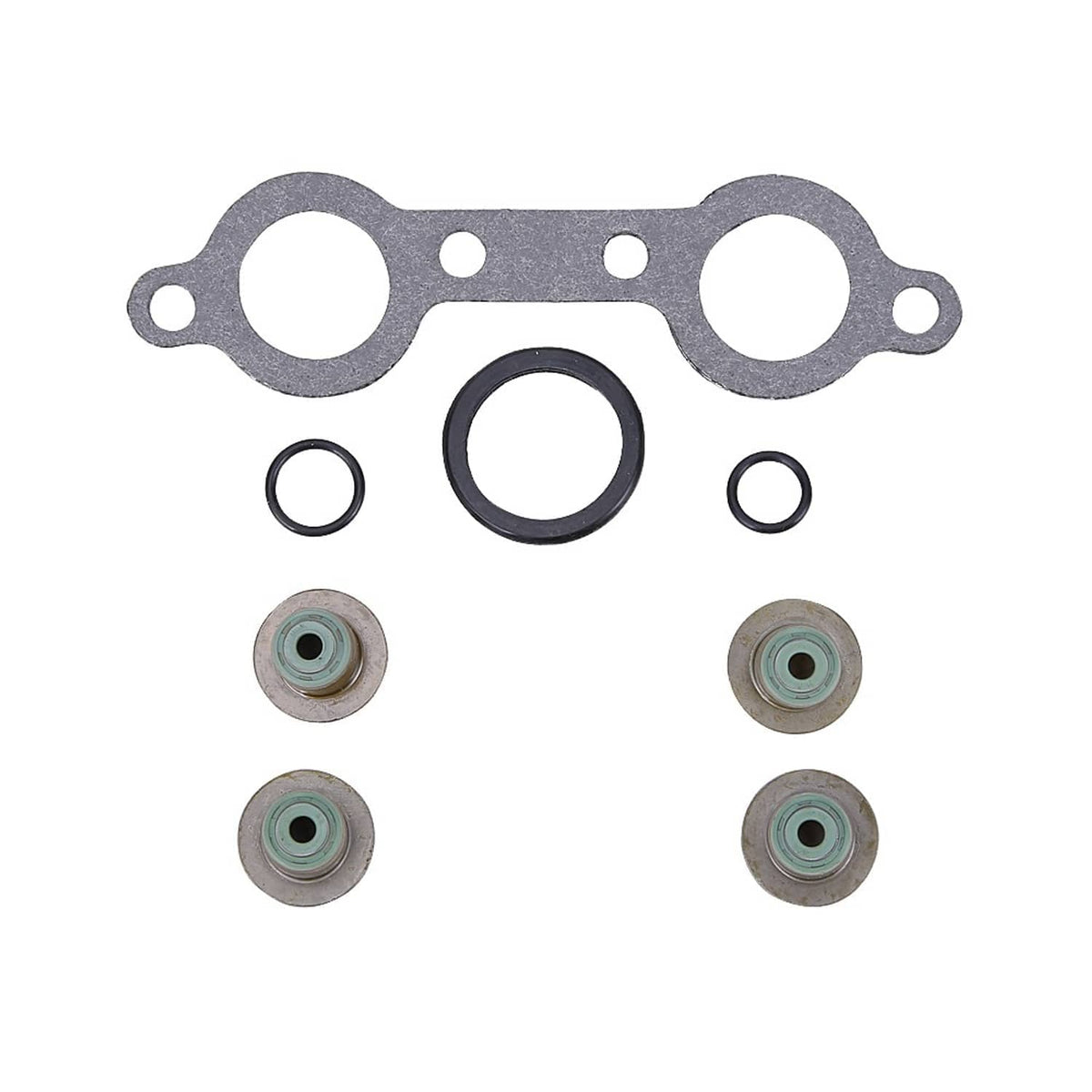 Engine head gasket kit with metal gasket, O-rings, and valve stem seals
