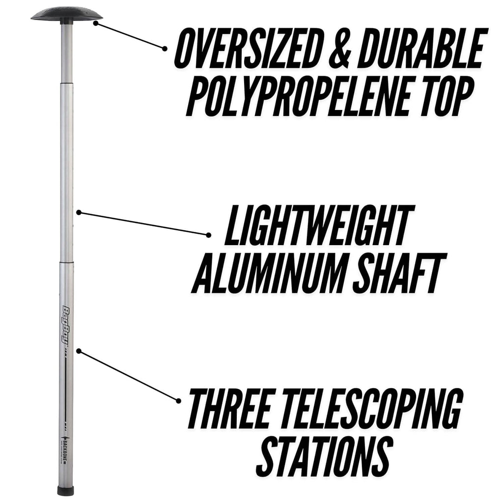 Lightweight telescoping golf stand pole with wide black top cap