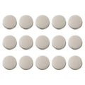 Matte silver round metal shank buttons, smooth 10mm set of 15
