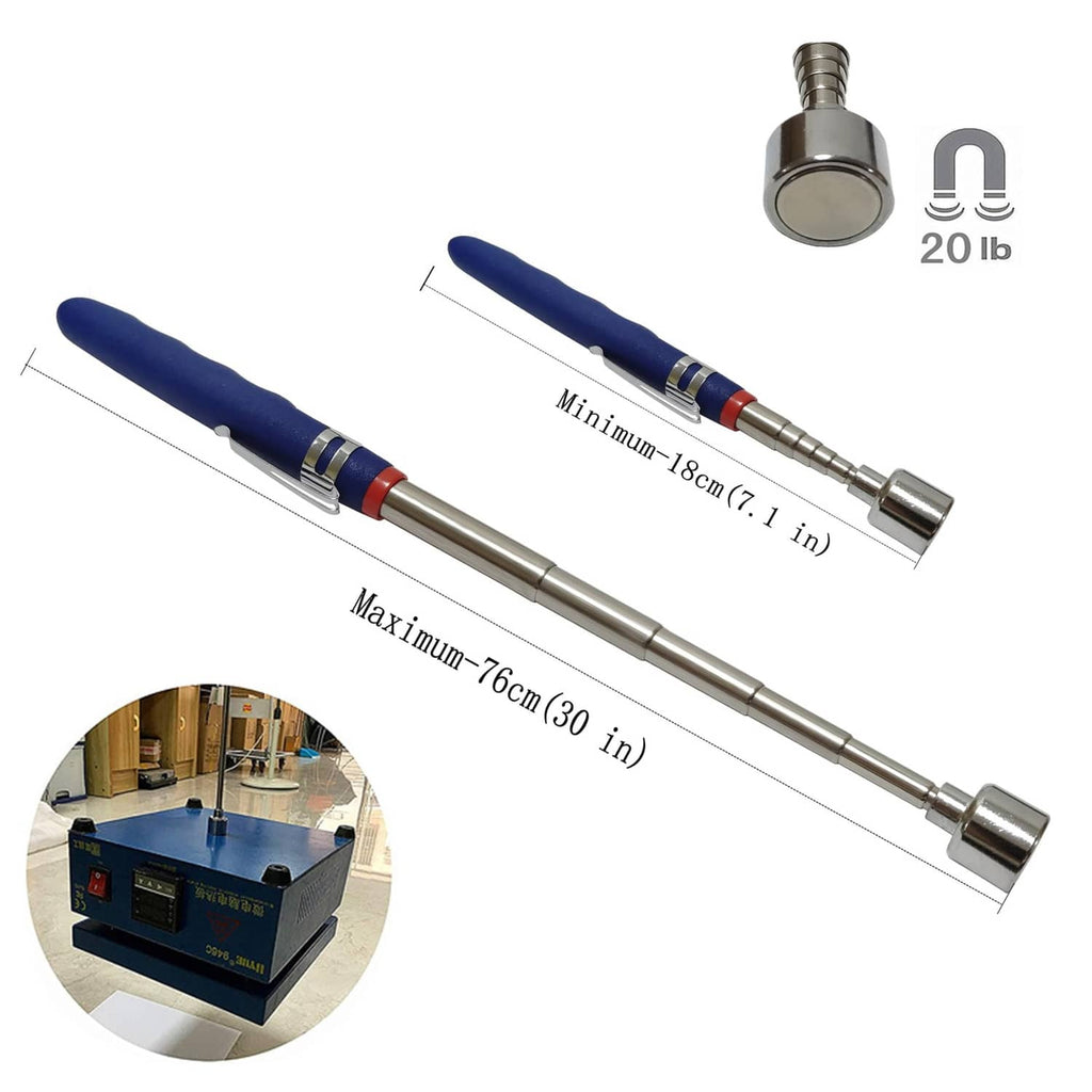 Telescoping magnetic pickup tool: 20 lb, min 18 in, max 76 in