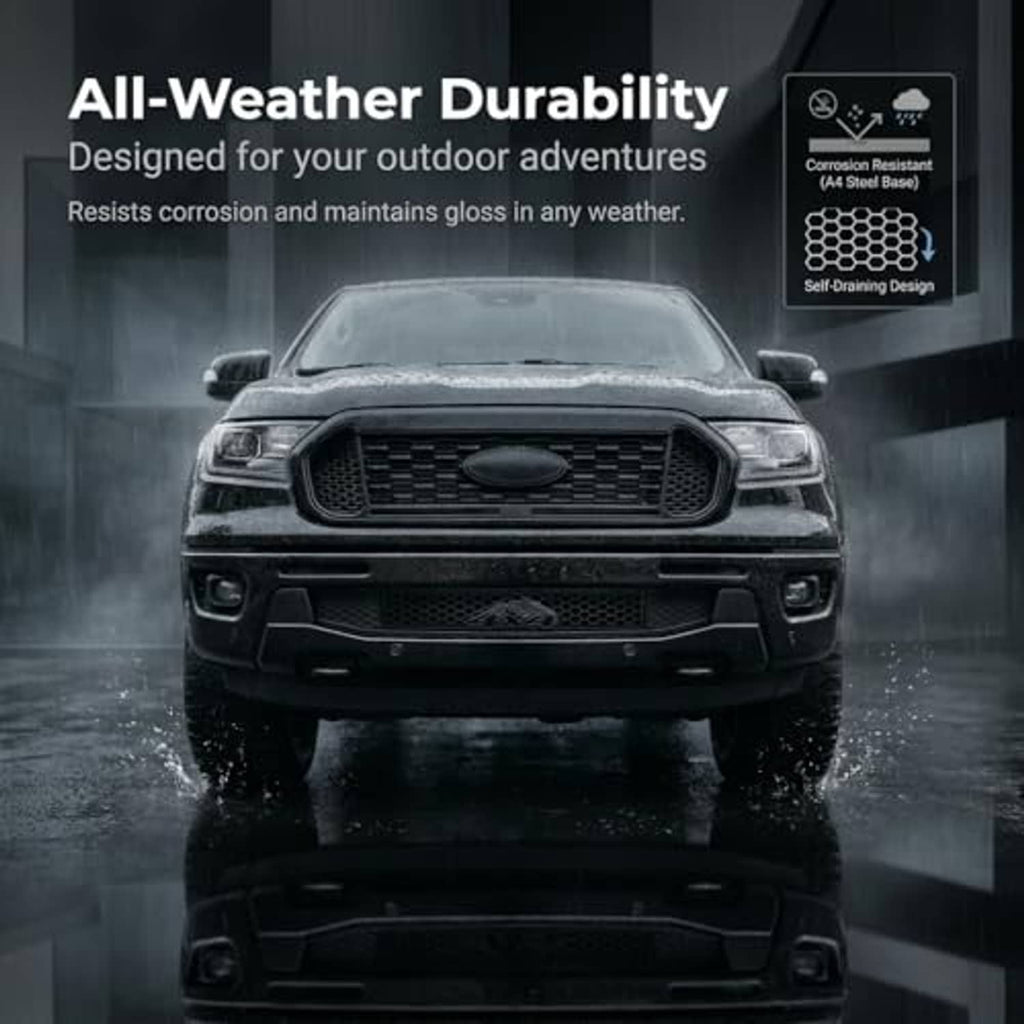 Front grille insert with all-weather durable honeycomb mesh design