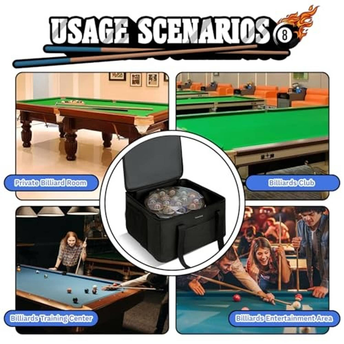 Black storage bag with zippered top and internal compartment, carry handle visible