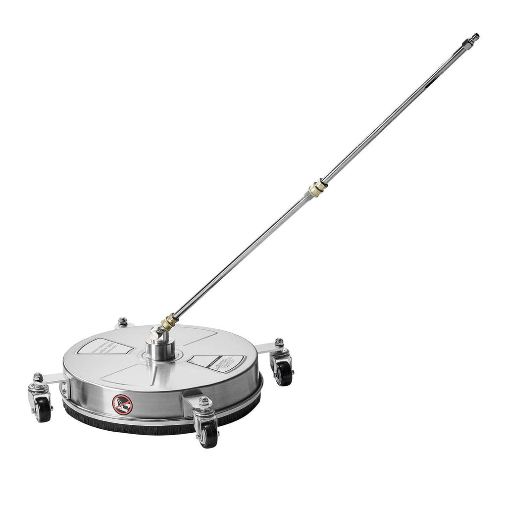 16.5 in pressure washer surface cleaner, four stainless wheels, wand handle