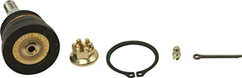 Front upper suspension ball joint with stud, boot, seal ring, and mounting hardware