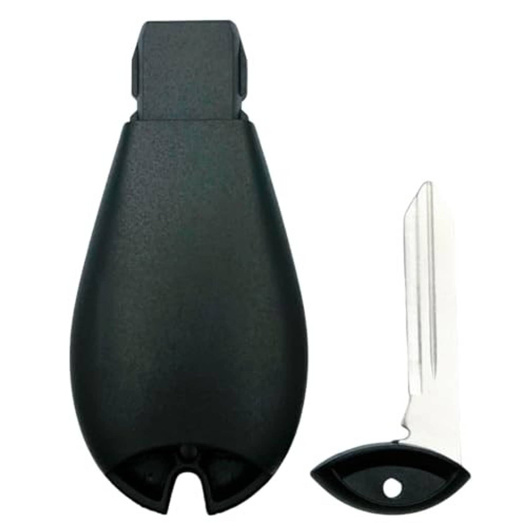 Black key fob shell case rear view with textured back and included separate key blade