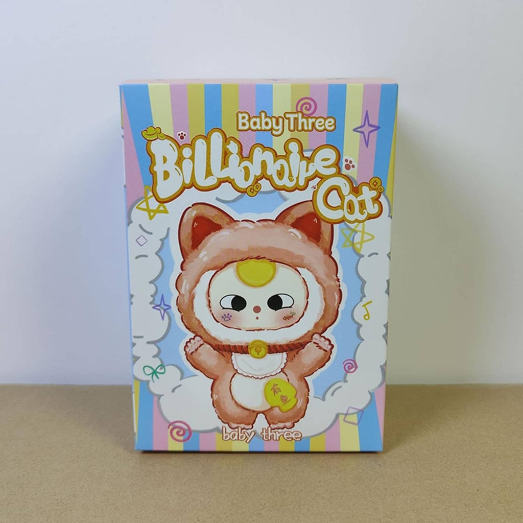 BabyThree Billionaire Lucky Cat toy box with an illustrated cat face and stars.