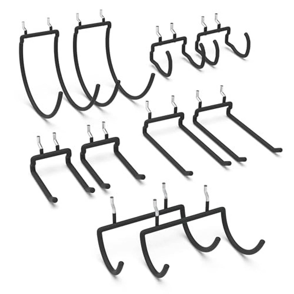 Pegboard drill holder utility hooks, mixed U-shaped styles with mounting pins
