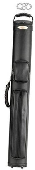 McDermott SC2x2 black cue case with two front pockets and carry handle
