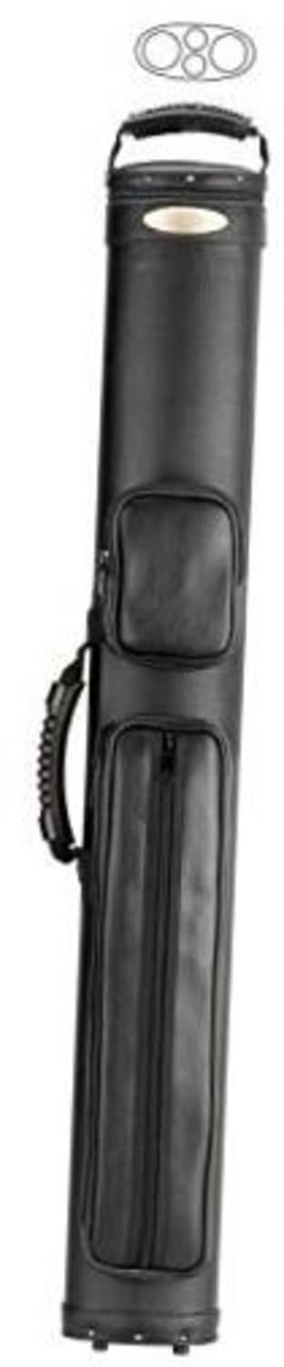McDermott SC2x2 black cue case with two front pockets and carry handle