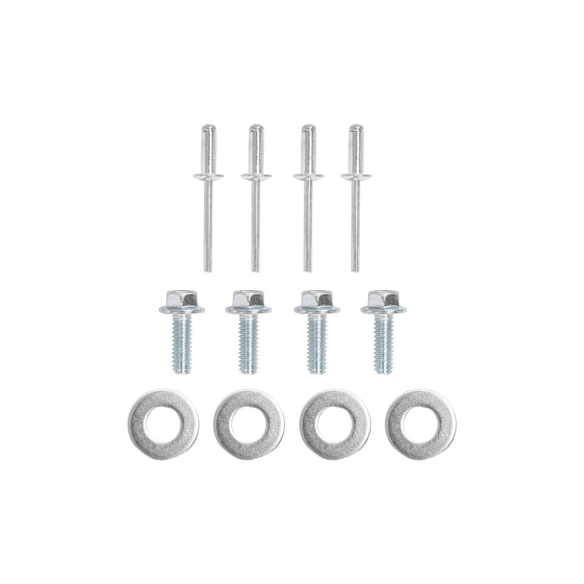 Mounting hardware kit with bolts and washers.