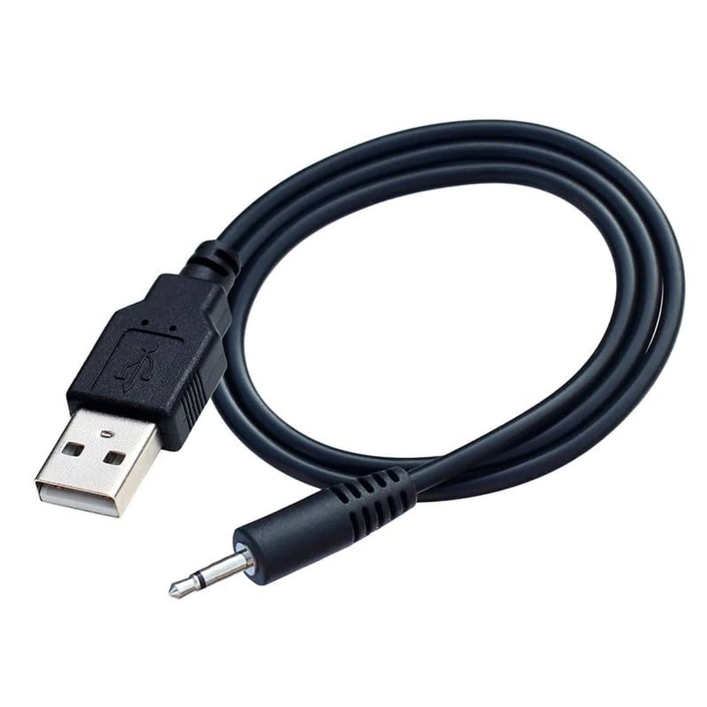 Black USB-A to 3.5mm audio connector charging cable