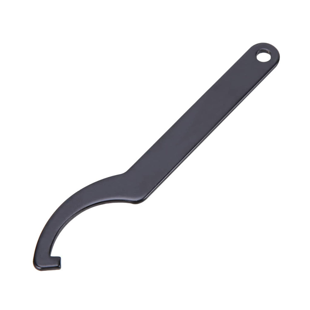 Single dark gray C-spanner hook wrench with hole at the end