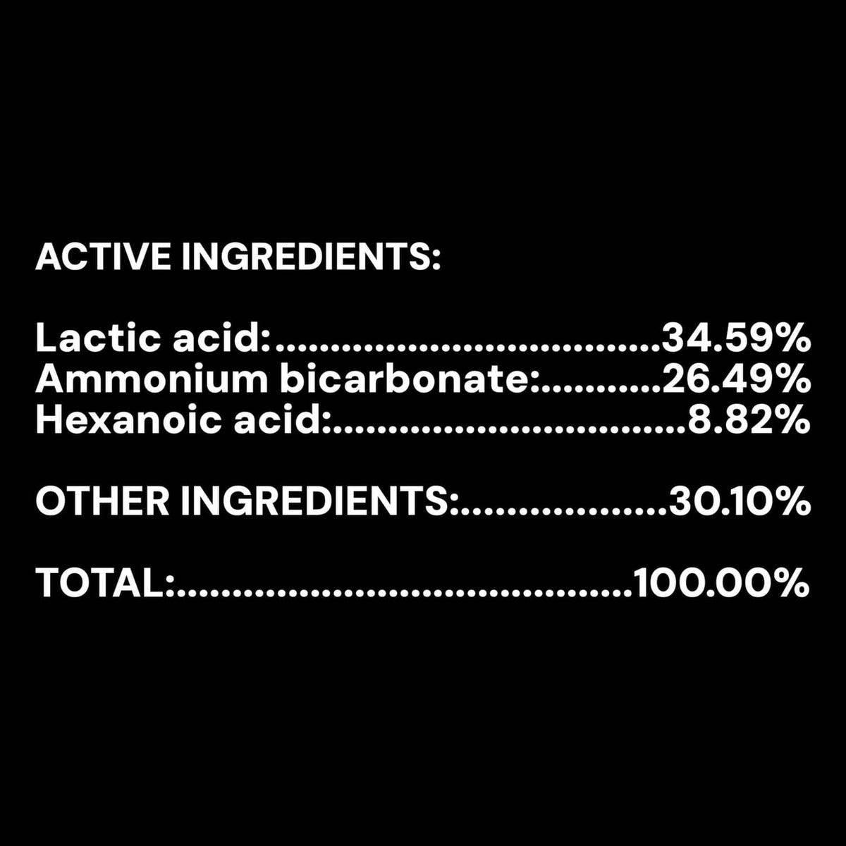 Mosquito lure sachet label with active ingredient percentages