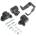 Black billet aluminum engine motor mount bracket kit with hardware bolts and washers