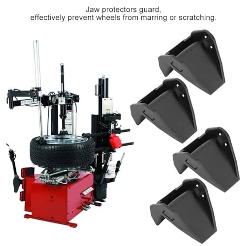 Four black jaw protector covers for tire changer clamps, set of 4