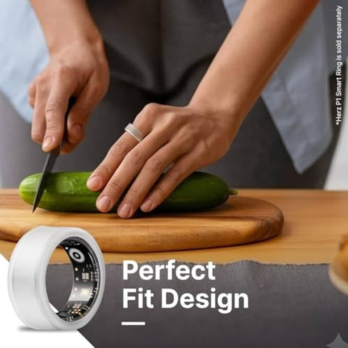 White silicone ring protector cover near a kitchen cutting board