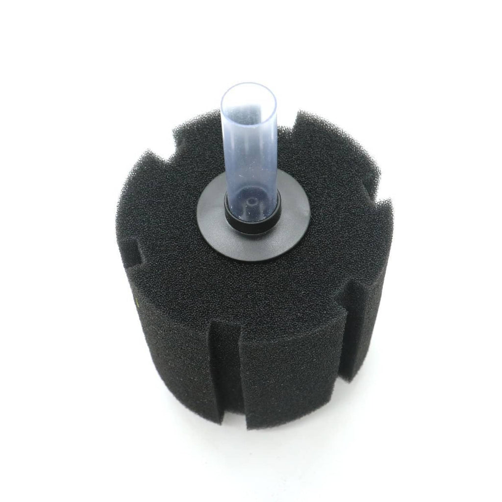Black circular sponge filter cartridge with central lift tube and base disc