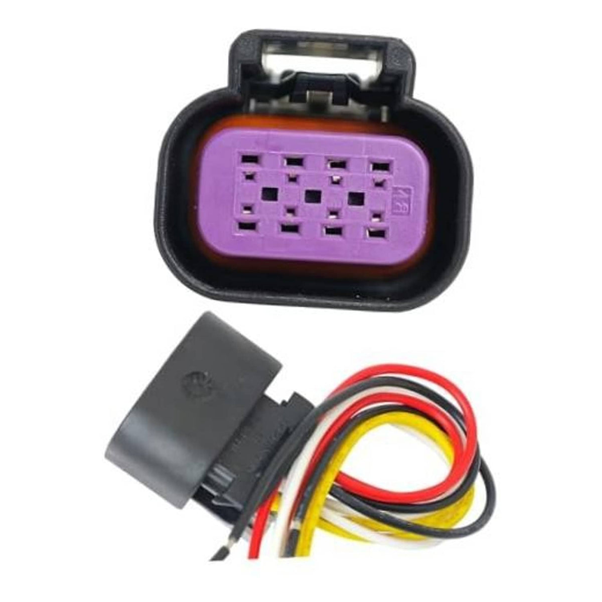 8-pin throttle body connector pigtail harness with purple socket and gray connector housing
