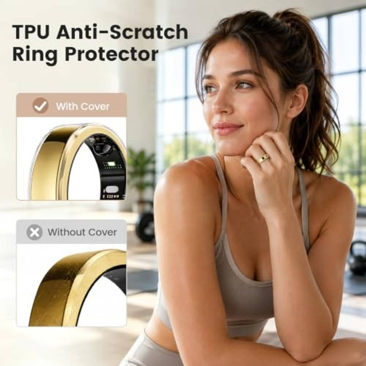 Clear TPU anti-scratch ring protector cover, ultra-thin fit