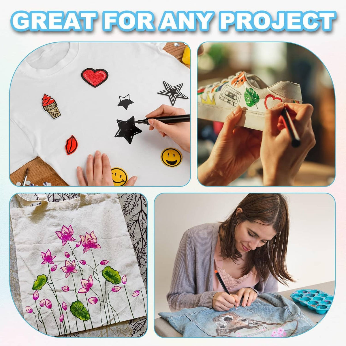 Fabric marker used for drawing on a light shirt and paper craft projects