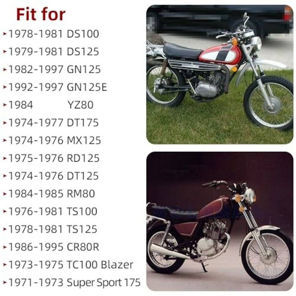 Gold 428H drive chain fitment shown with motorcycles for compatible DS125 and GN125