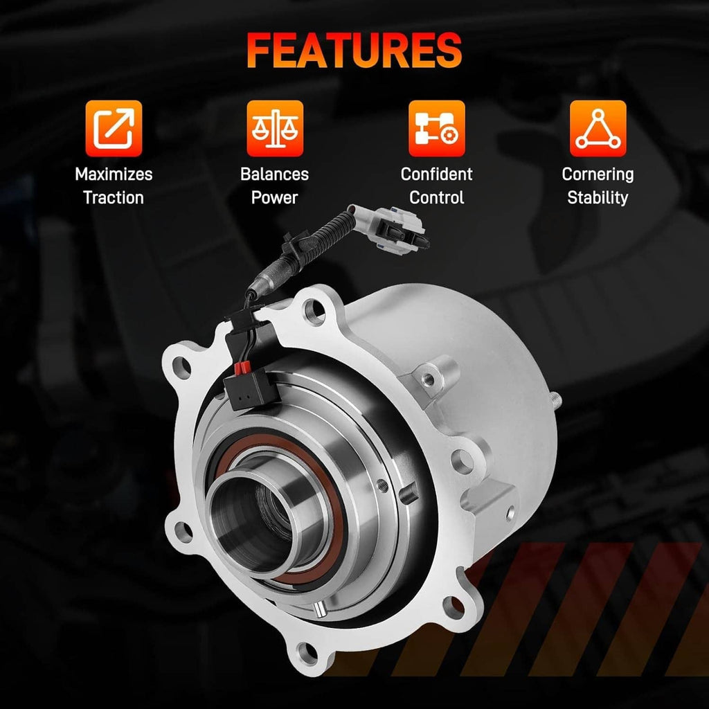 Rear differential coupling with circular flange and wiring connector on the side
