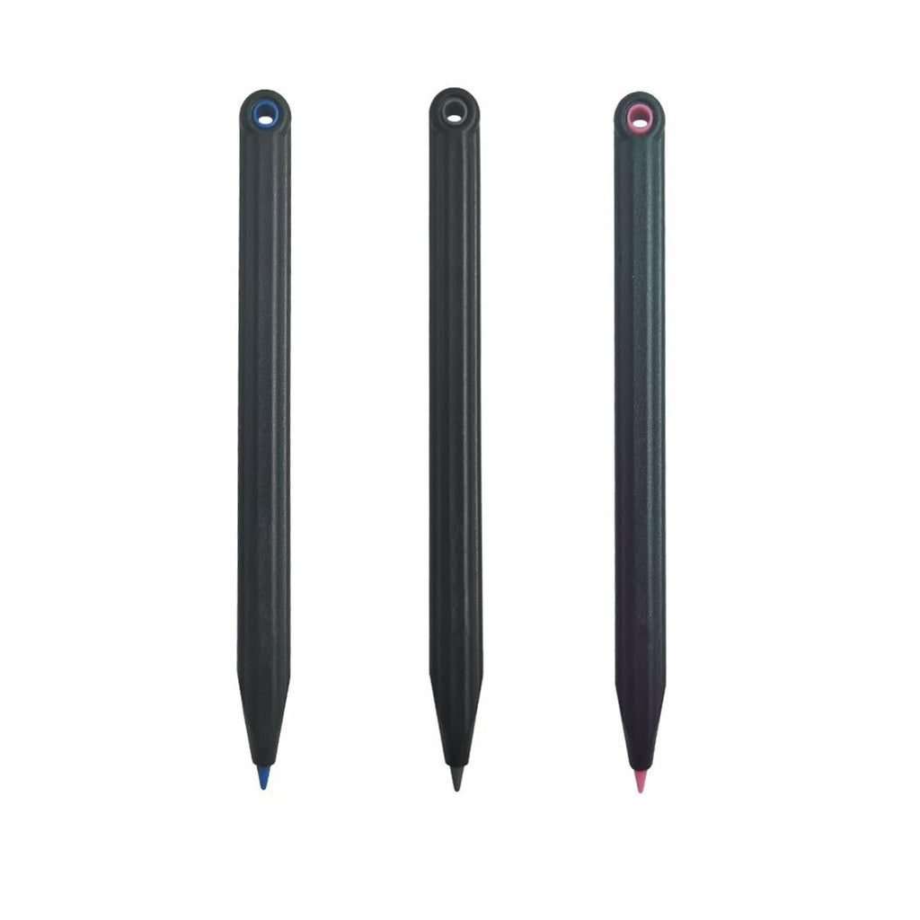 Replacement stylus set: three dark-gray pens with blue and pink accent tips