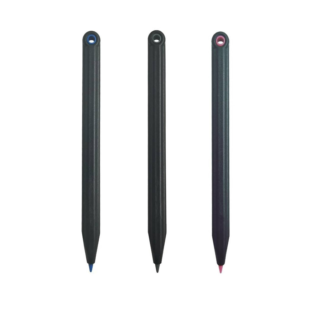 Replacement stylus set: three dark-gray pens with blue and pink accent tips