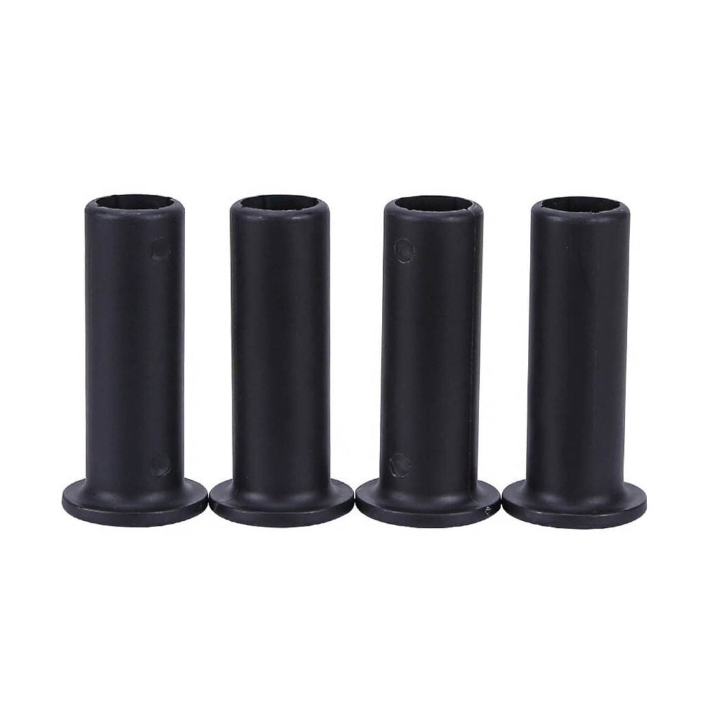 Black A-arm bushing set with four cylindrical sleeves and flanged bases