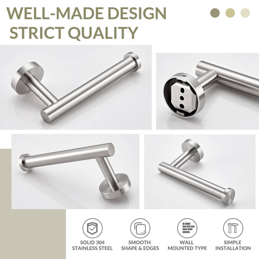 Stainless steel toilet paper holder wall mount with smooth support arms