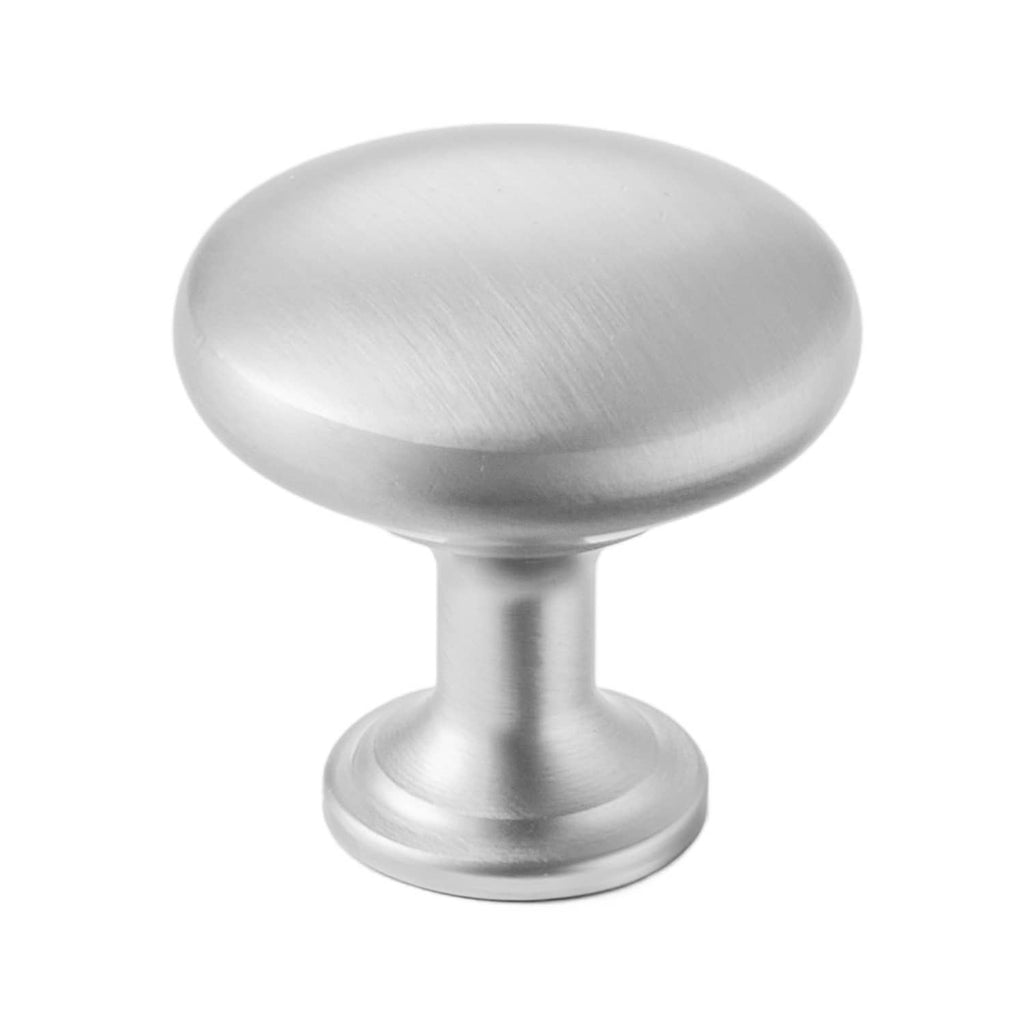 Mushroom-shaped cabinet knob, brushed zinc alloy finish, round pull hardware