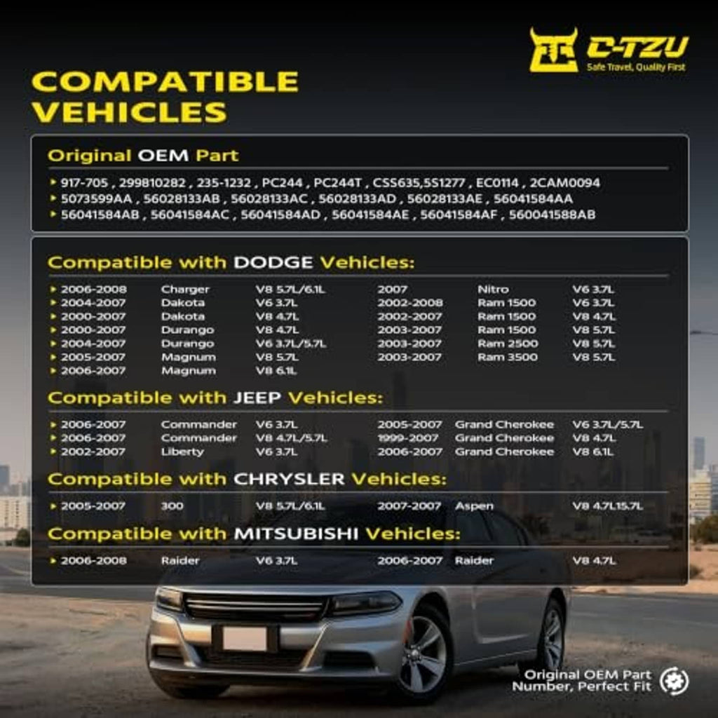 Vehicle compatibility chart graphic for camshaft position sensor
