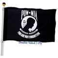 Black POW*MIA flag with 'You are not forgotten' emblem, double-sided