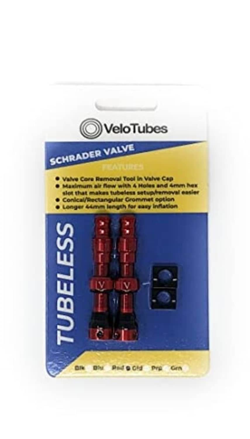 VeloTubes Schrader valve core removal kit blister pack for tubeless valves