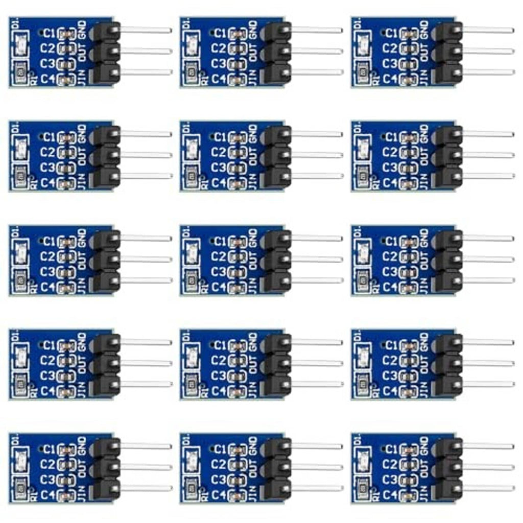 Multiple AMS1117-3.3 step-down regulator modules on blue boards with three-pin headers