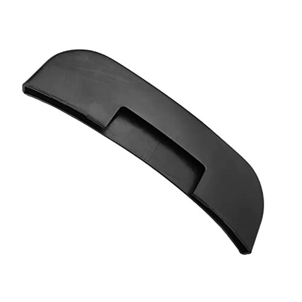 Black ABS tire removal rim protector tool with inner V-shaped notch and curved tip.