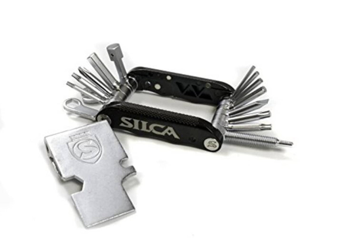 SILCA multi-tool showing black handle with attached hex keys and folded wrench piece