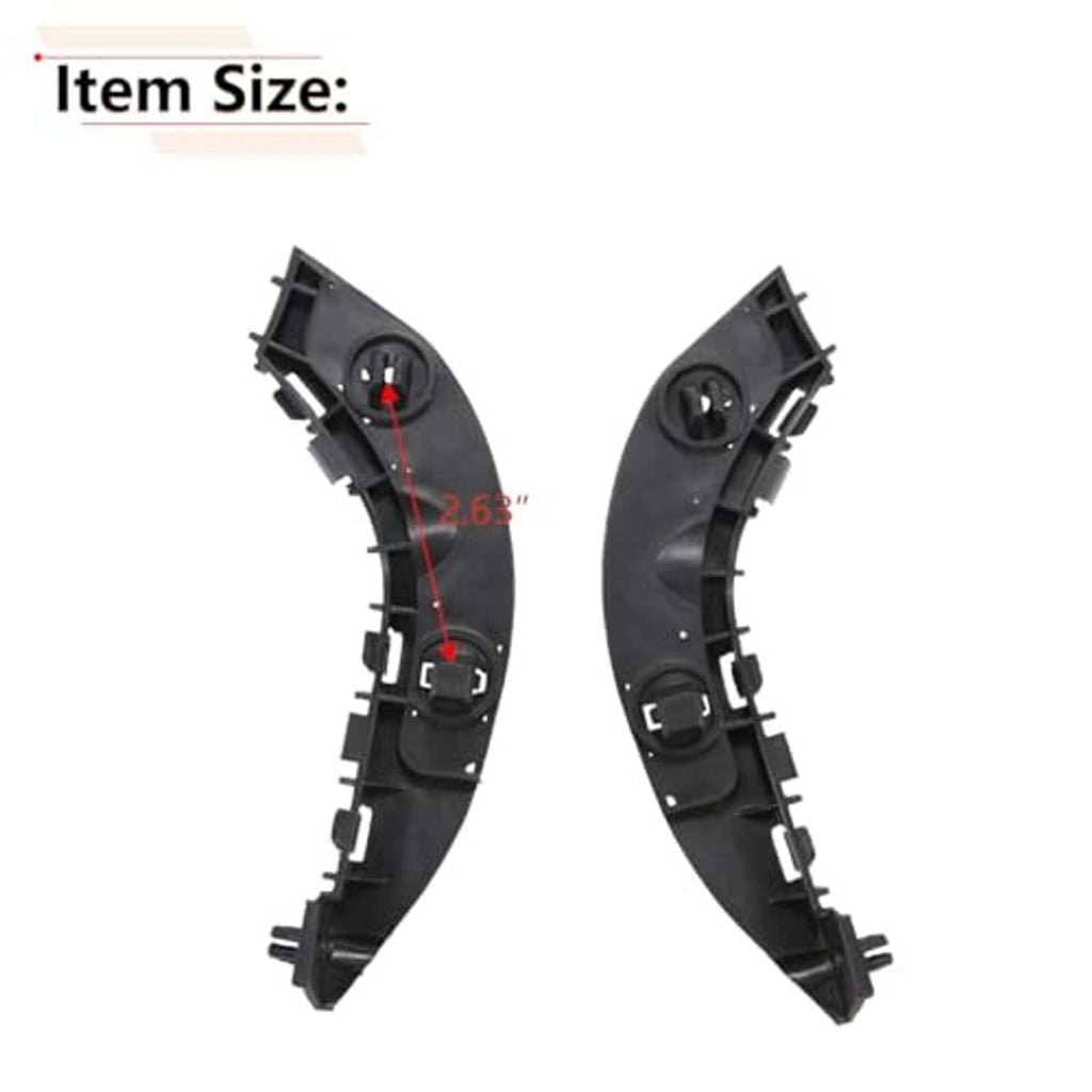 Front bumper bracket pair with round light/fastener openings and clip rails
